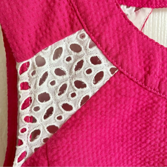 Lauren James Solid Seersucker Sloane Dress in Raspberry - Picture 4 of 4